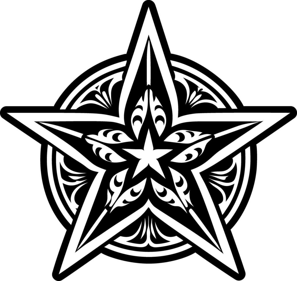A glyph style icon of celestial star tattoo vector