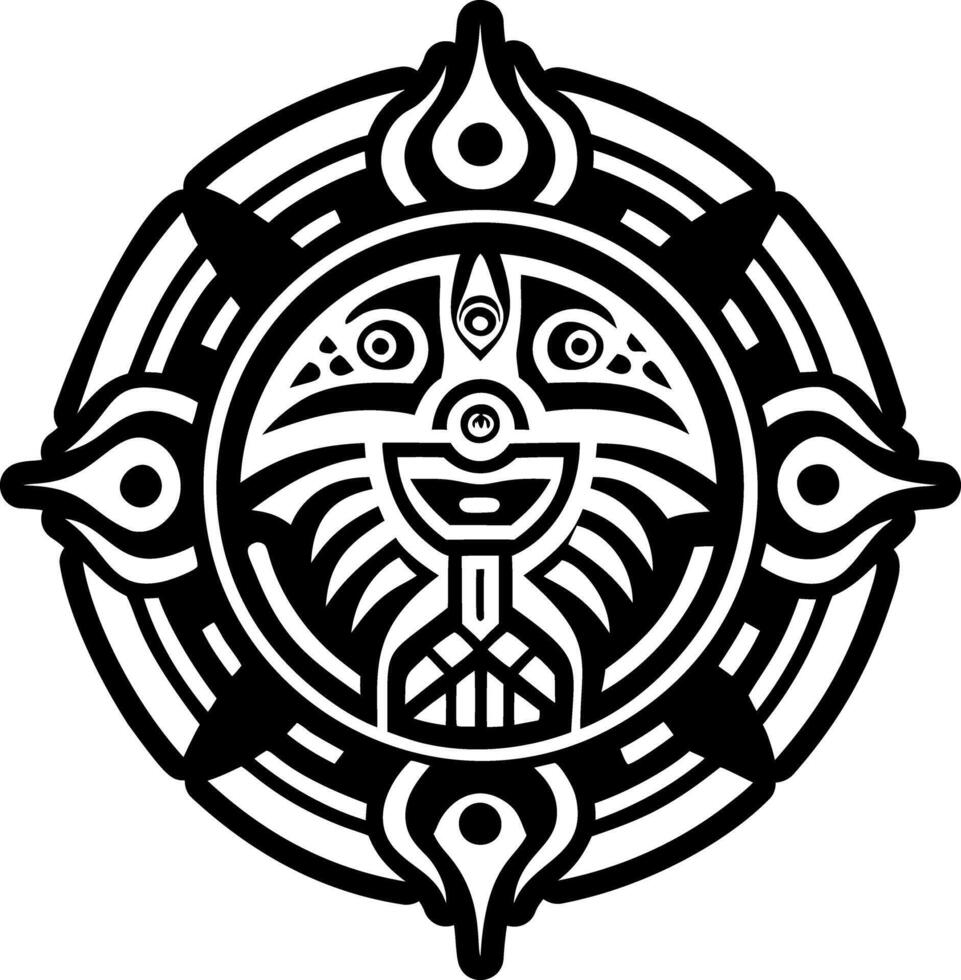 A glyph style icon of native tattoo vector