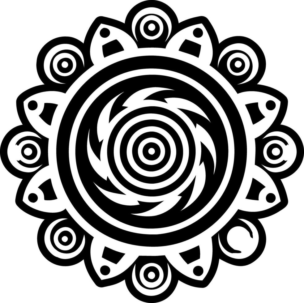 A filled style icon of swirl tattoo vector