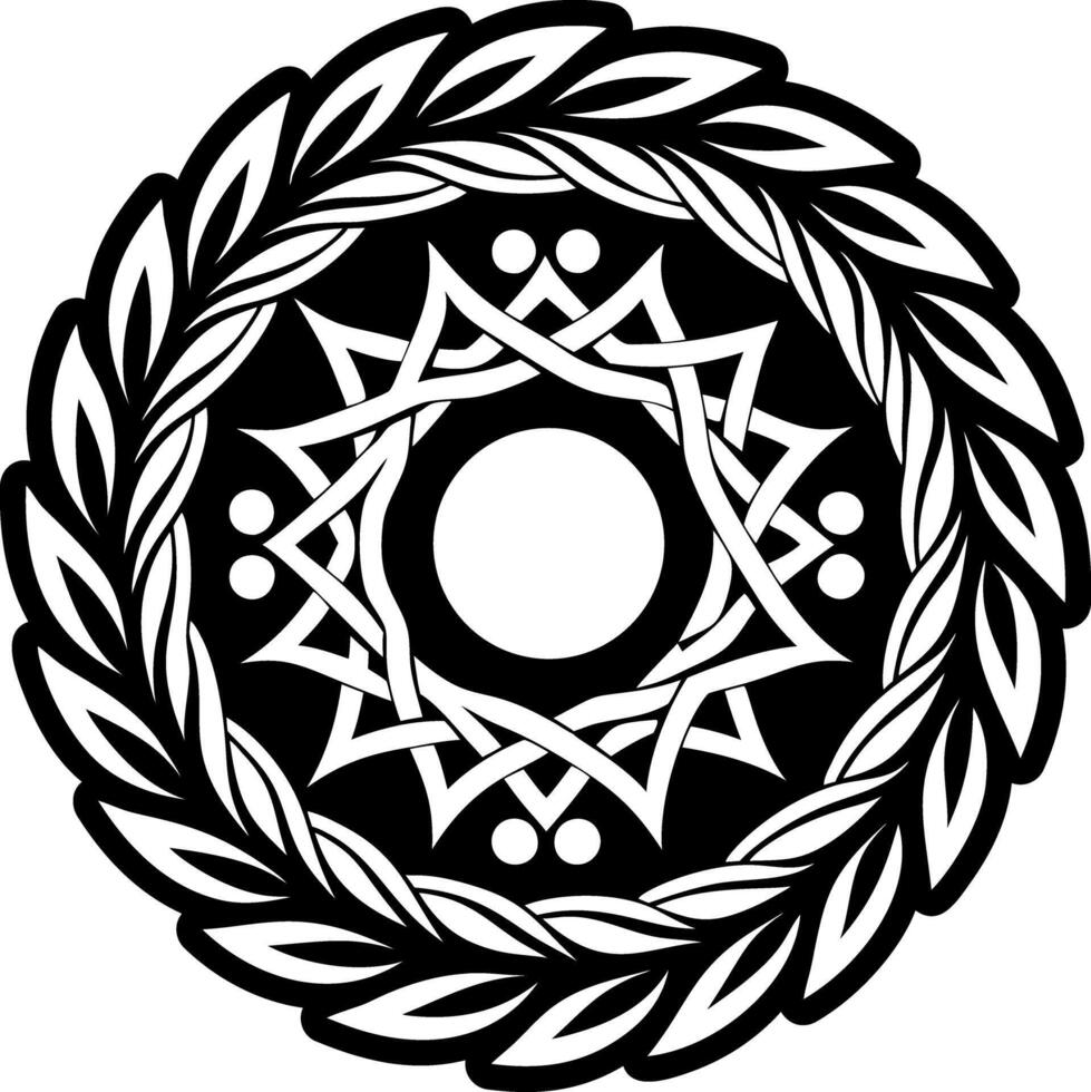 A glyph style icon of wreath symbol vector