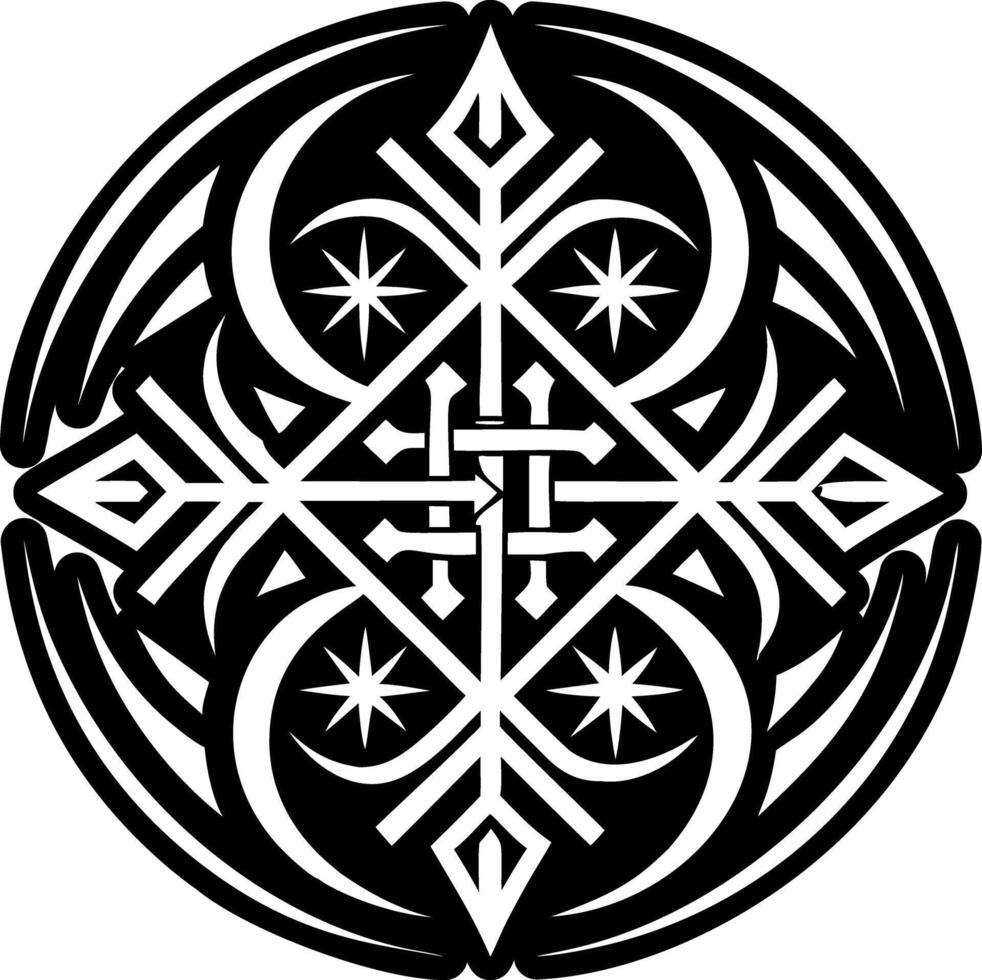 A glyph style icon of lunar sigil symbol vector
