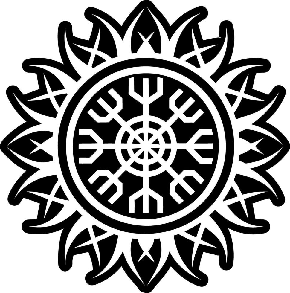 A filled style icon of dazhbog symbol vector