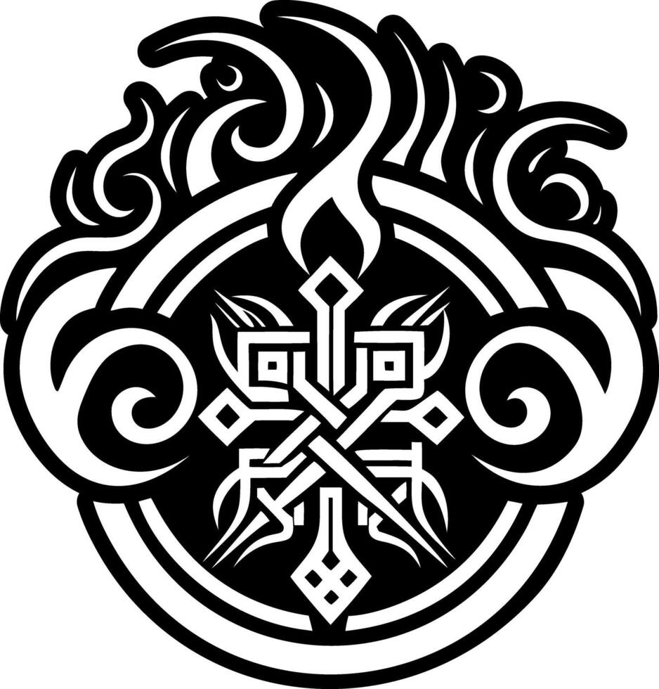 A filled style icon of sacred smoke symbol vector
