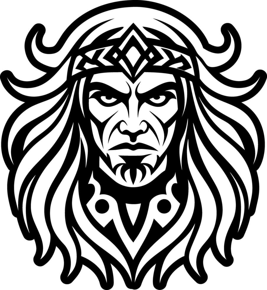 A solid style icon of cherokee man symbol vector