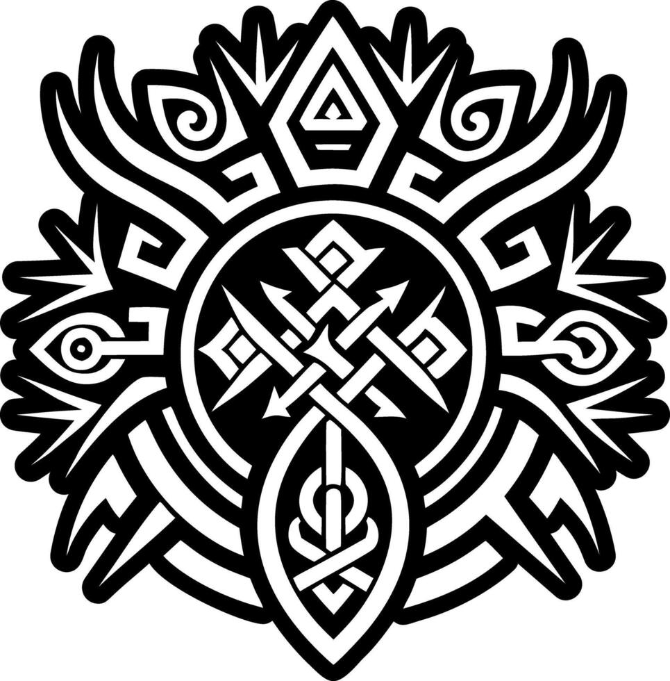 A solid style icon of slavic totem symbol vector
