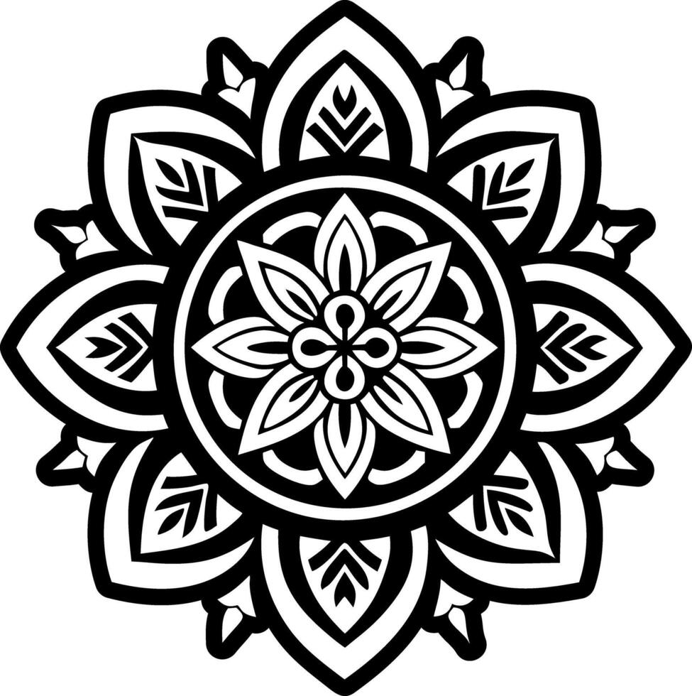 A solid style icon of flower mandala tattoo vector