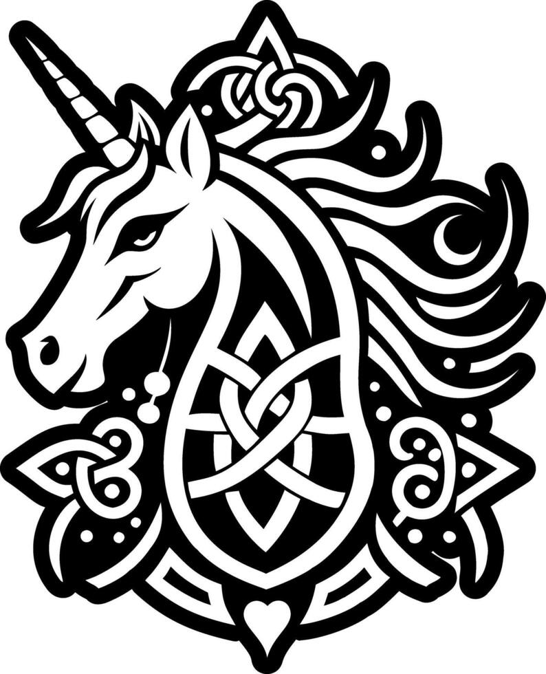 A glyph style icon of unicorn head symbol vector