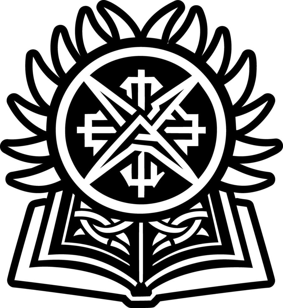 A filled style icon of sacred book tattoo vector