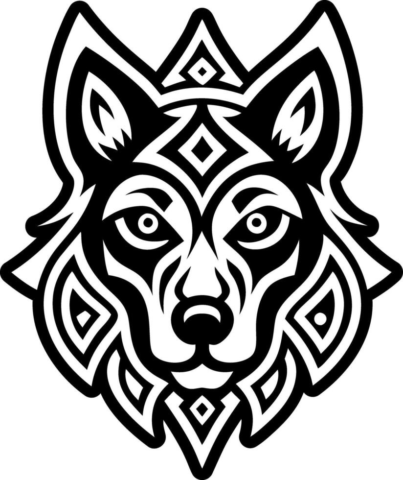 A filled style icon of dog tattoo vector