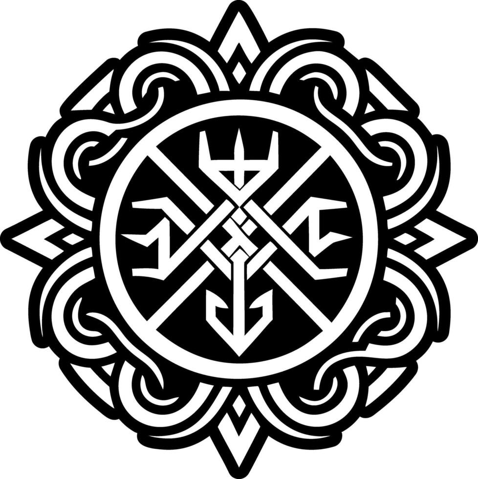 A filled style icon of storm rune symbol vector