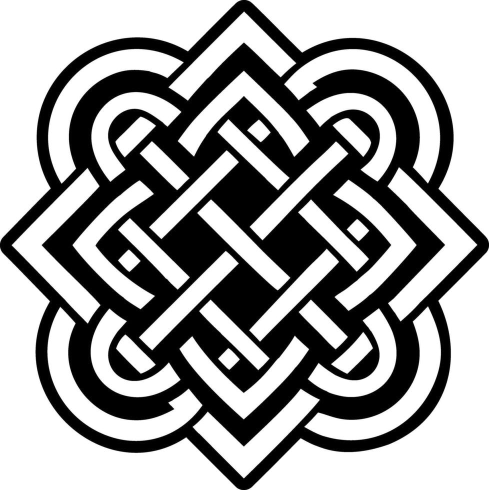 A solid style icon of slavic knot tattoo vector