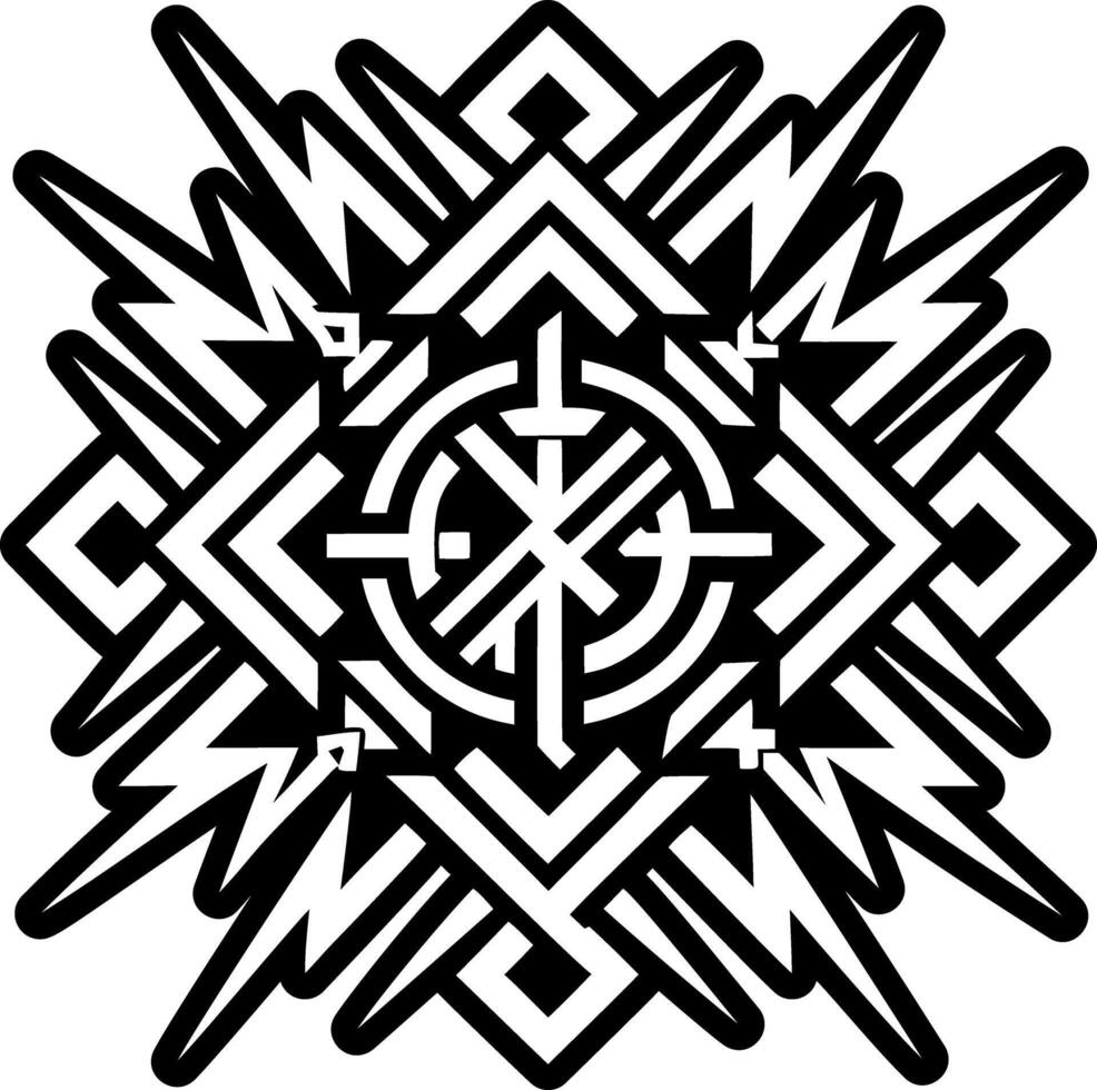 A black and white design with a celtic pattern vector