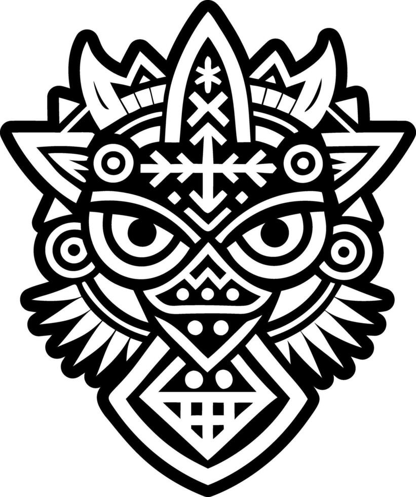 A filled style icon of ancestral totem tattoo vector