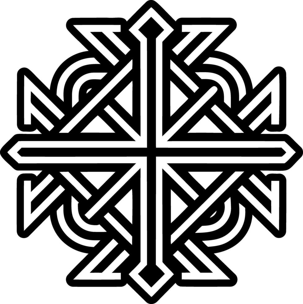 A glyph style icon of cross rune symbol vector