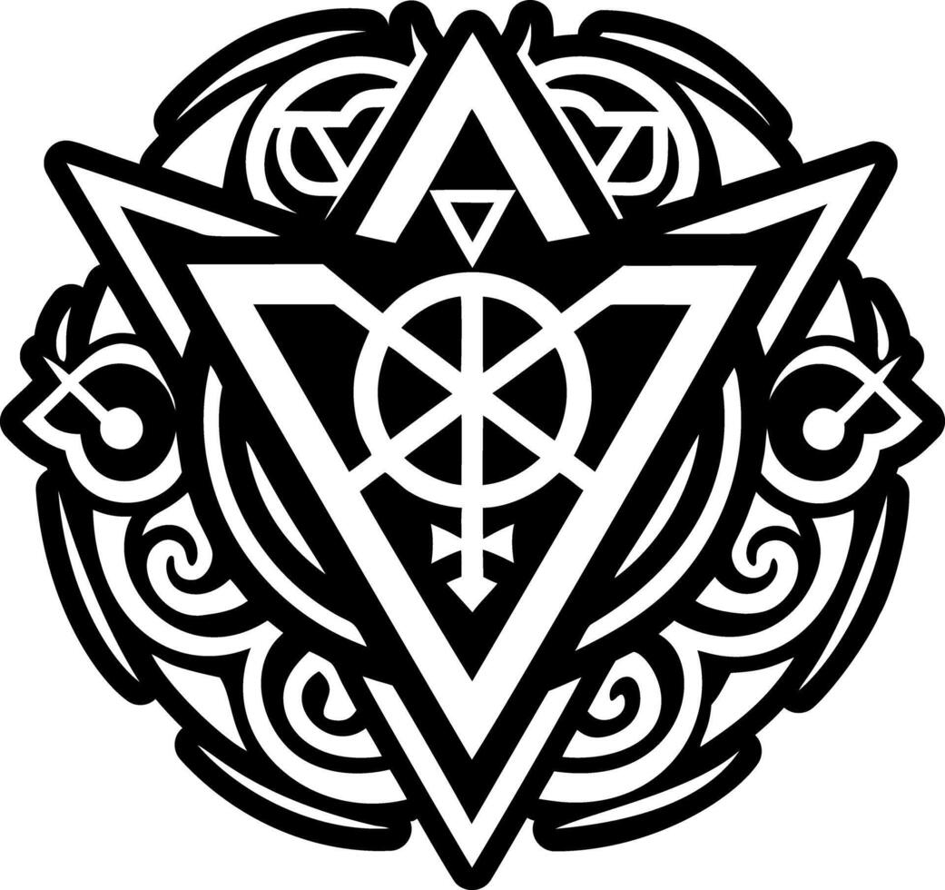 A glyph style icon of morok symbol tattoo vector