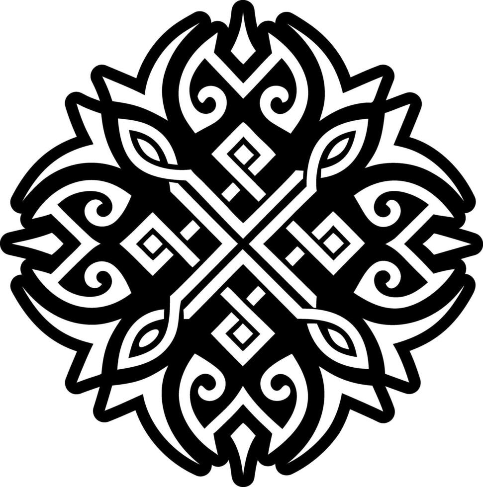 Celtic tattoo design with a cross in the middle vector