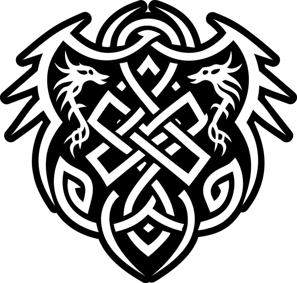 A glyph style icon of dragon rune symbol vector