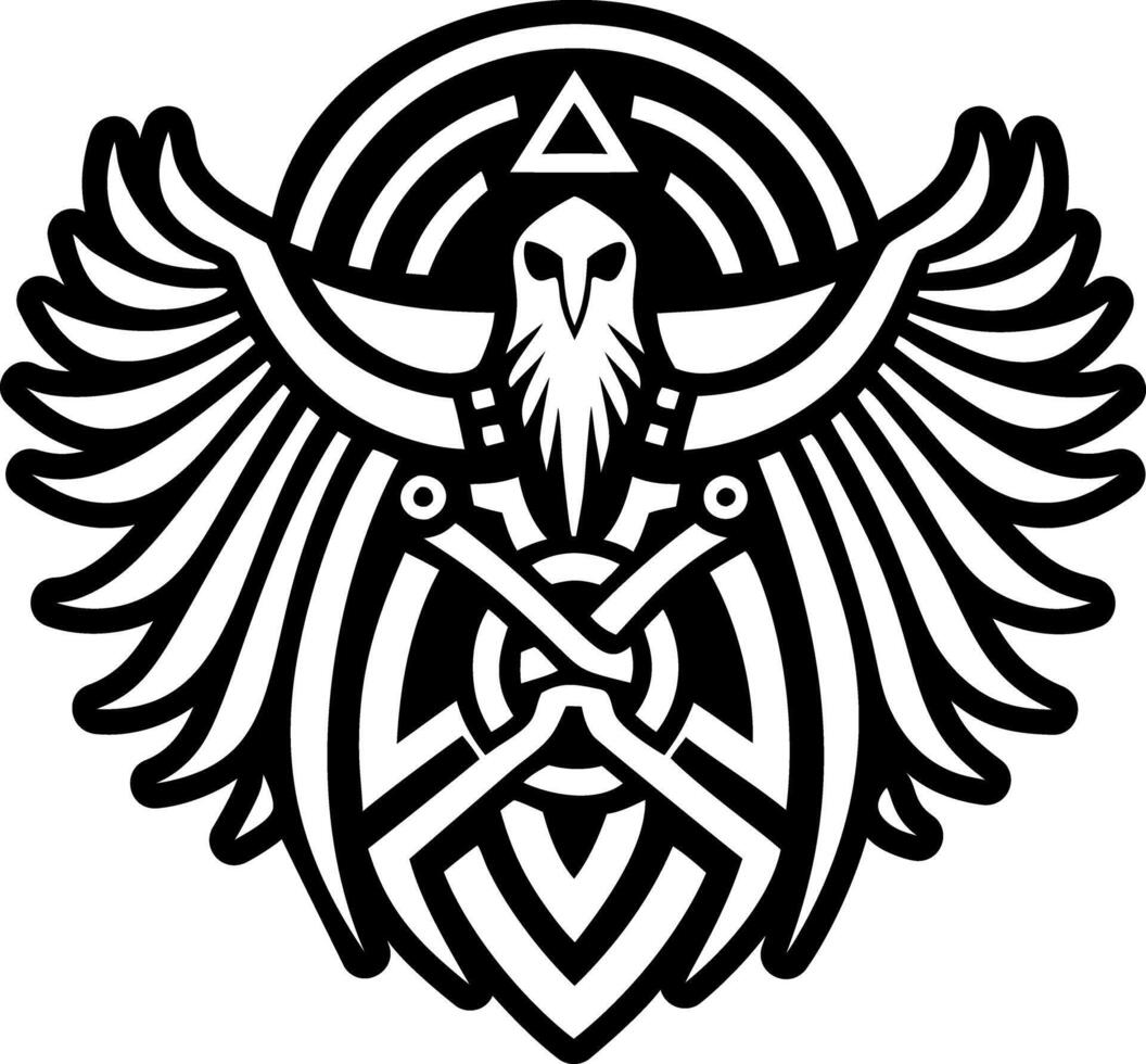 A glyph style icon of wisdom bird tattoo vector