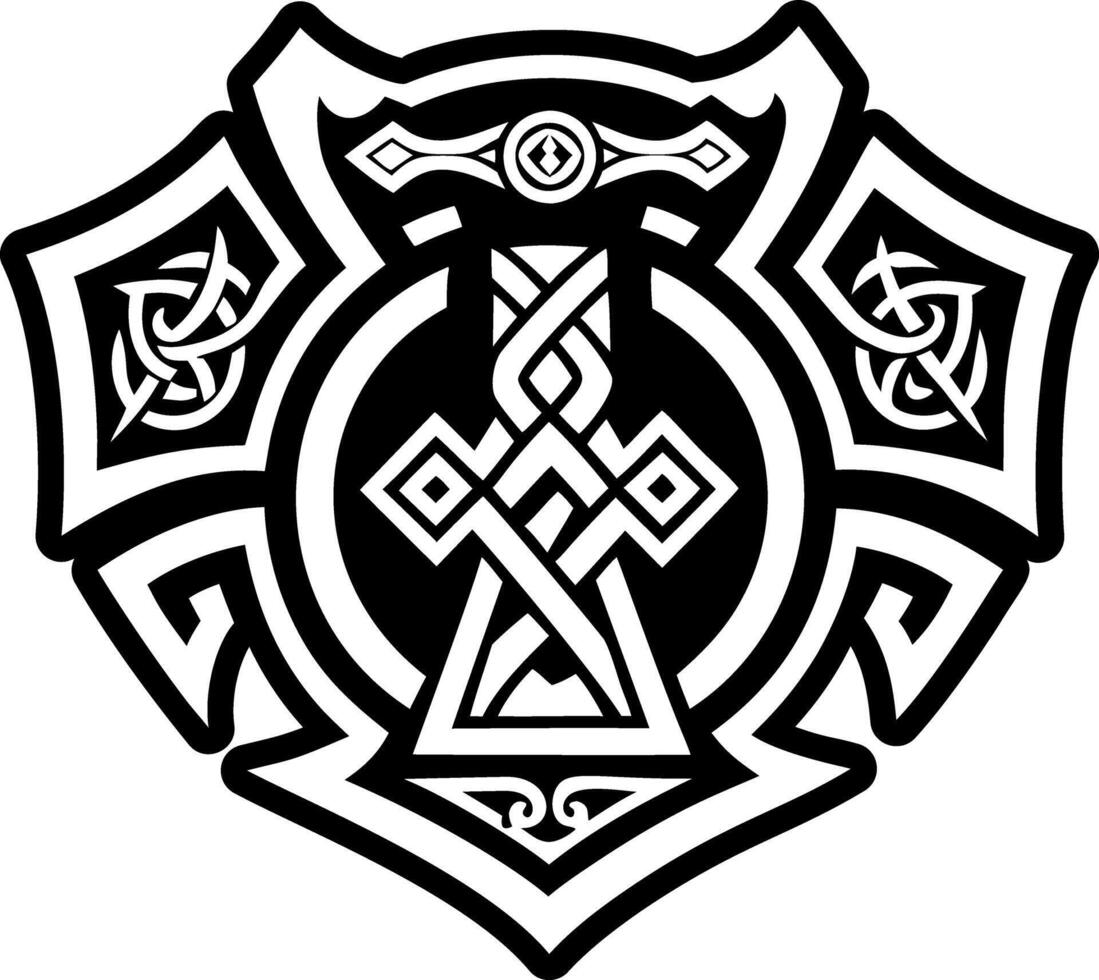 A glyph style icon of svarog symbol tattoo vector