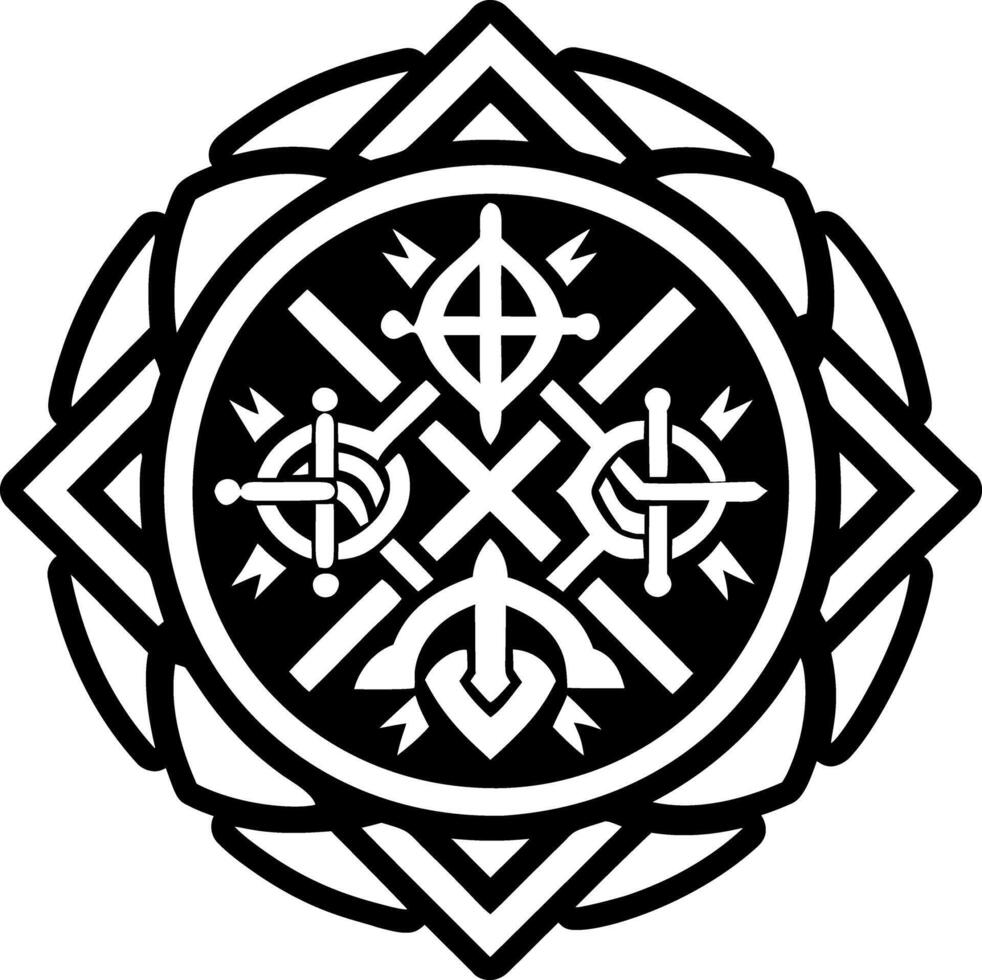 A glyph style icon of alatyr stone symbol vector