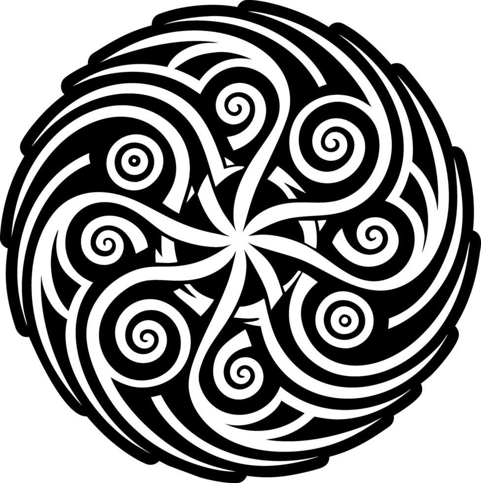 A solid style icon of wind spiral symbol vector