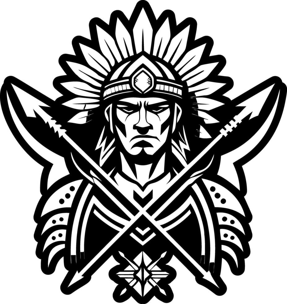 A solid style icon of cherokee warrior symbol vector