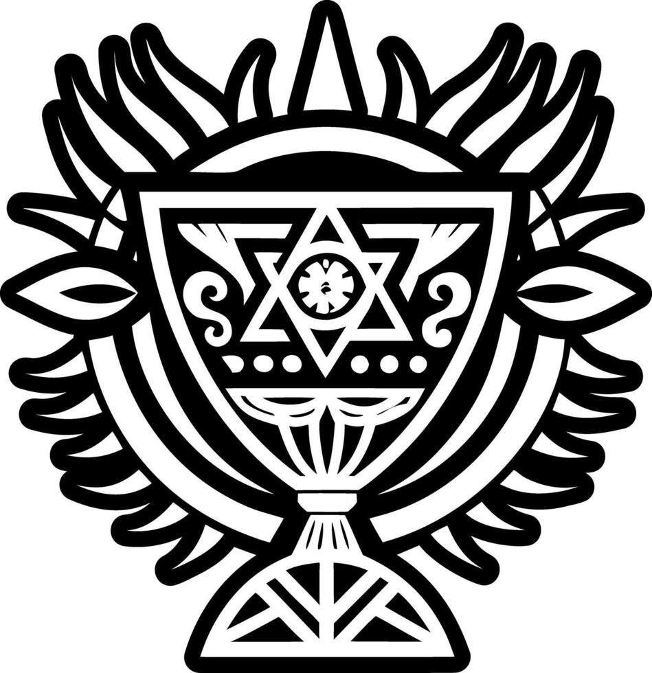 A glyph style icon of sacred chalice symbol vector