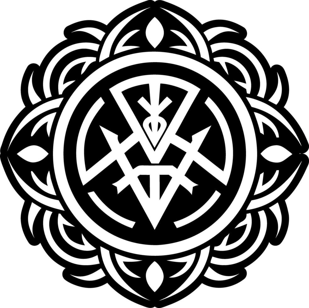 A filled style icon of rune art symbol vector