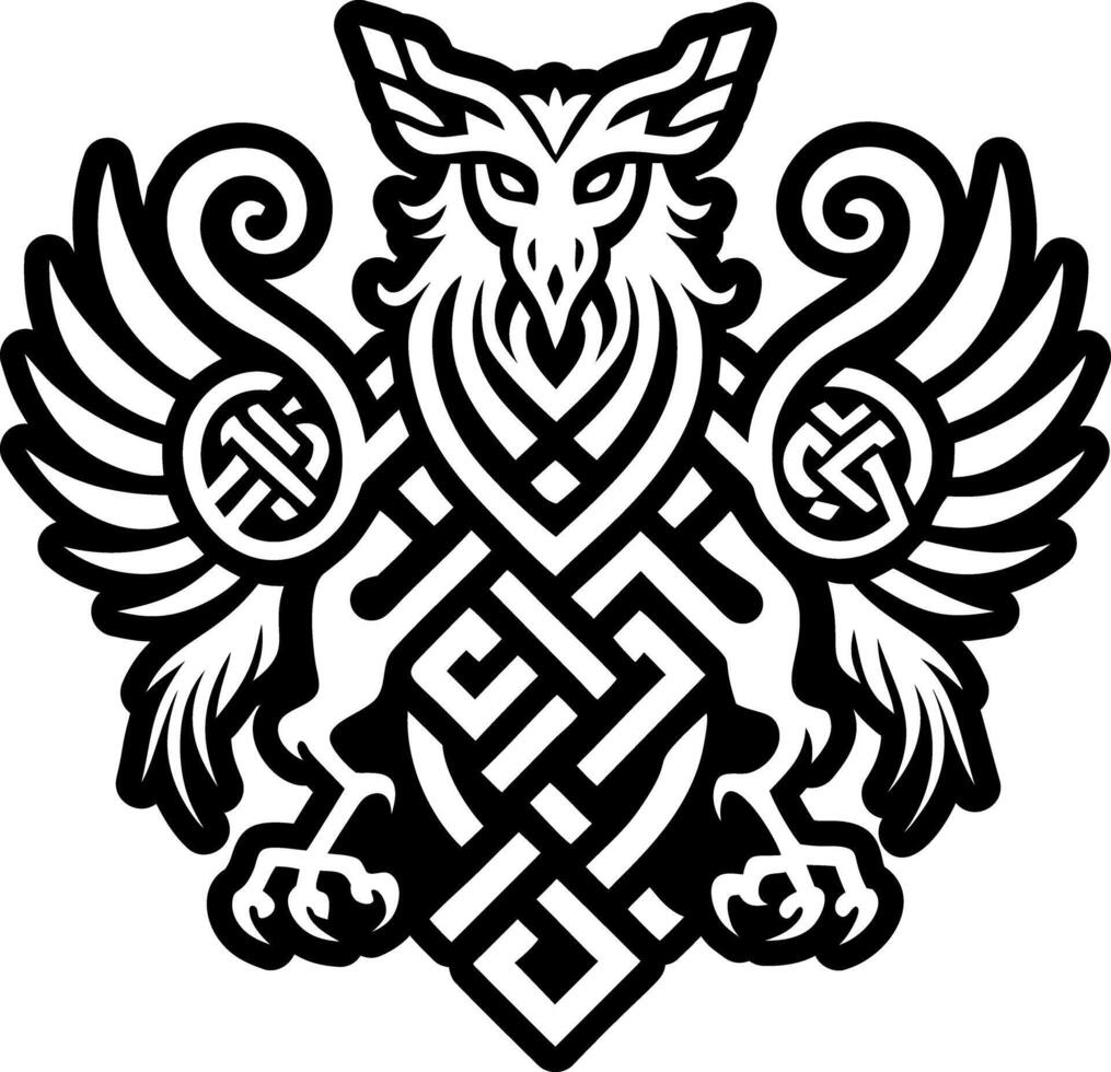 An owl with celtic design on it vector