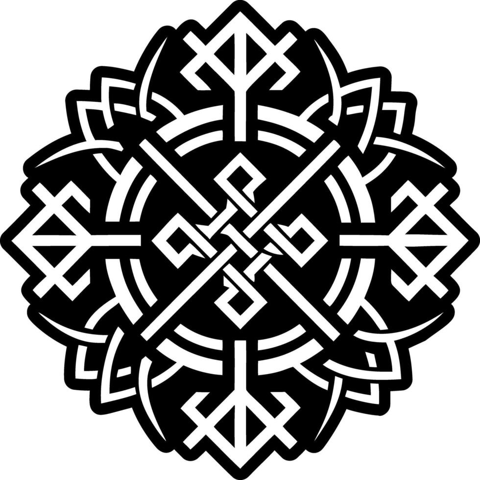 A filled style icon of runestone tattoo vector