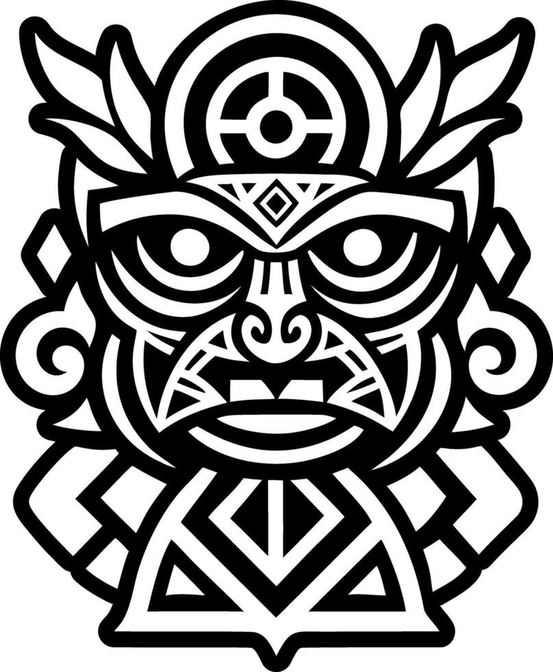 A glyph style icon of wooden totem tattoo vector