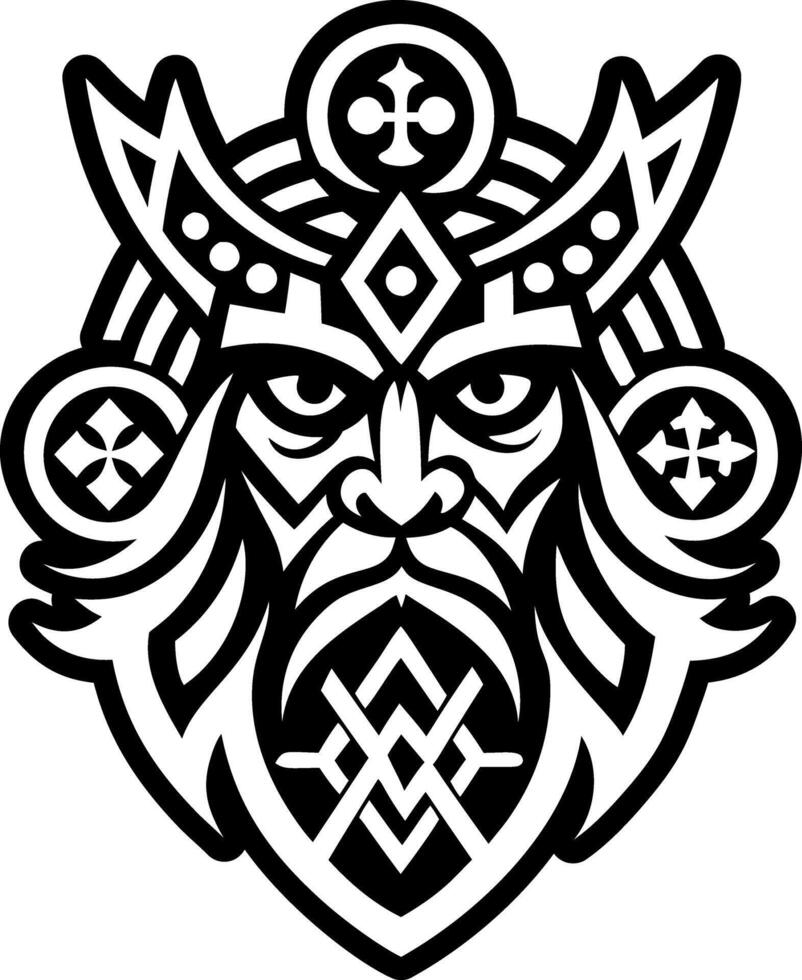 A solid style icon of pagan warrior symbol vector
