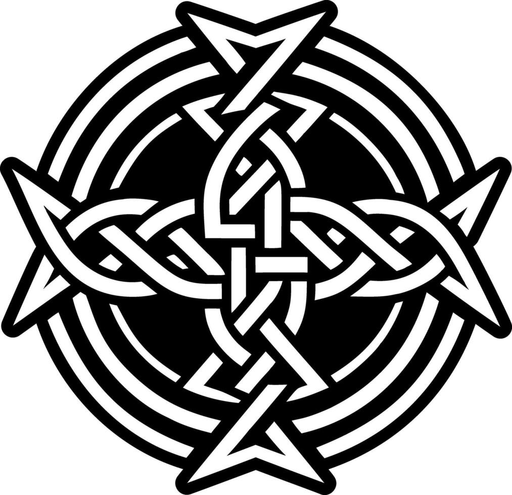 A filled style icon of celtic cross tattoo vector