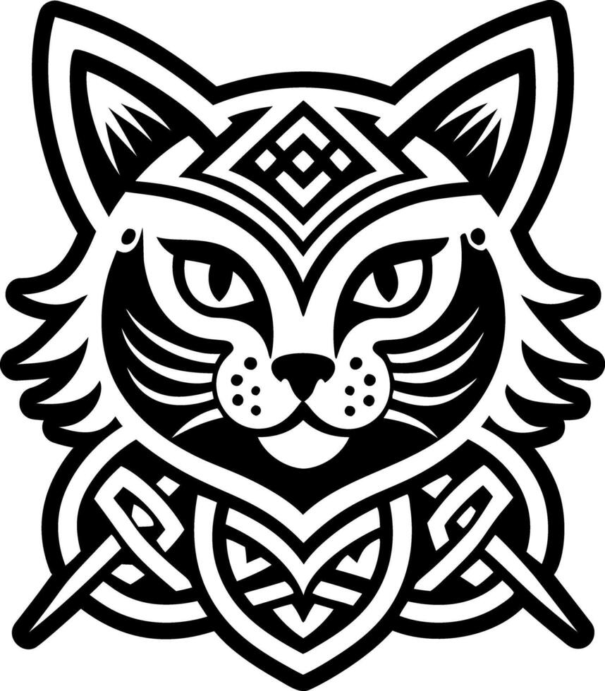 A glyph style icon of cat tattoo vector