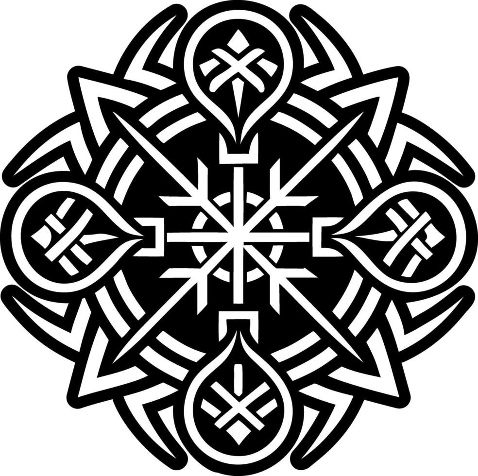 A glyph style icon of ice rune tattoo vector