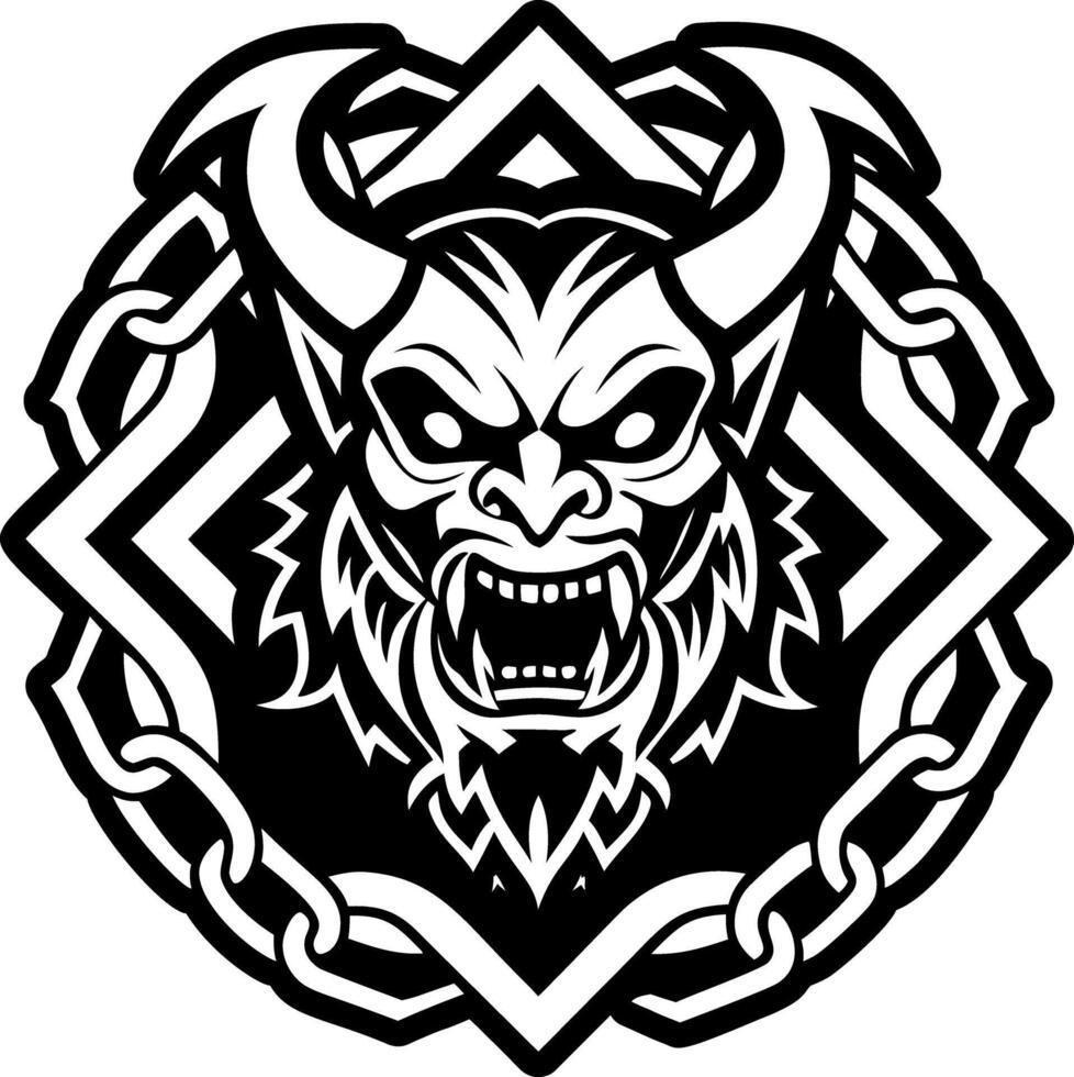 A filled style icon of devil mask symbol vector