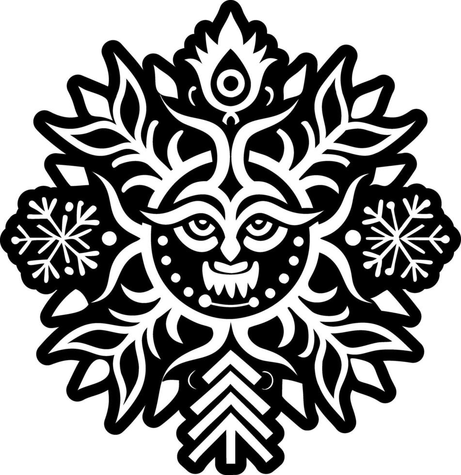 A solid style icon of nature spirit symbol vector