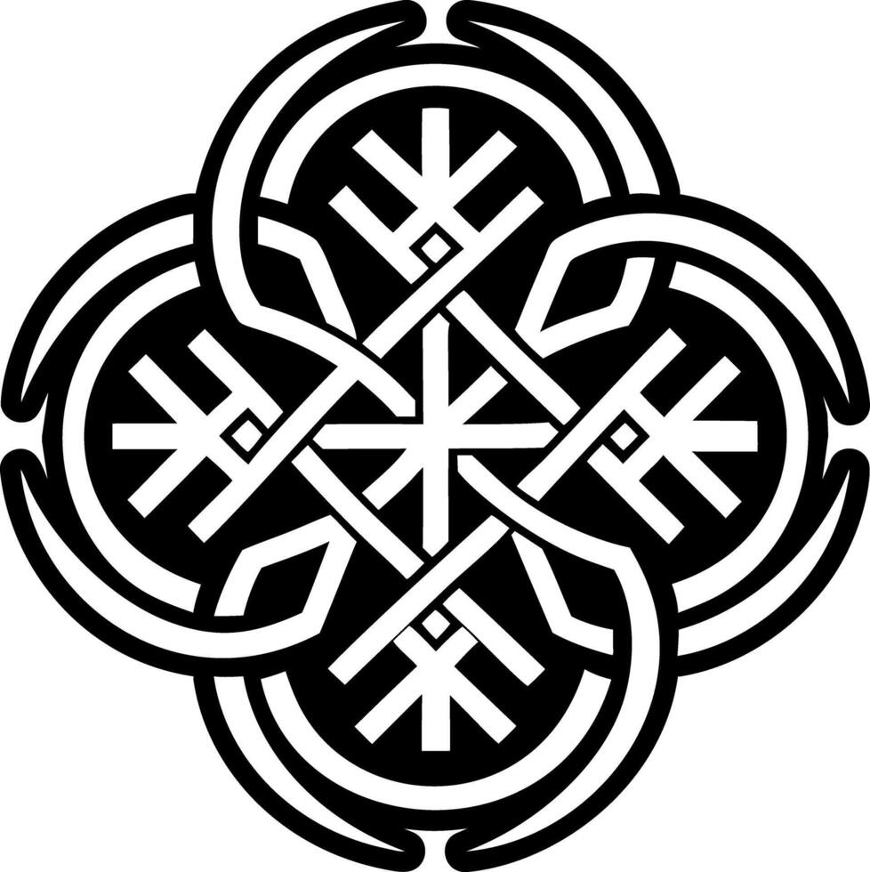 A glyph style icon of warding rune symbol vector