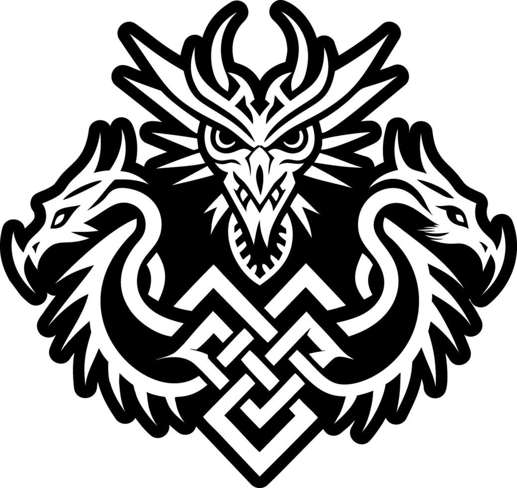 A filled style icon of dragon tattoo vector