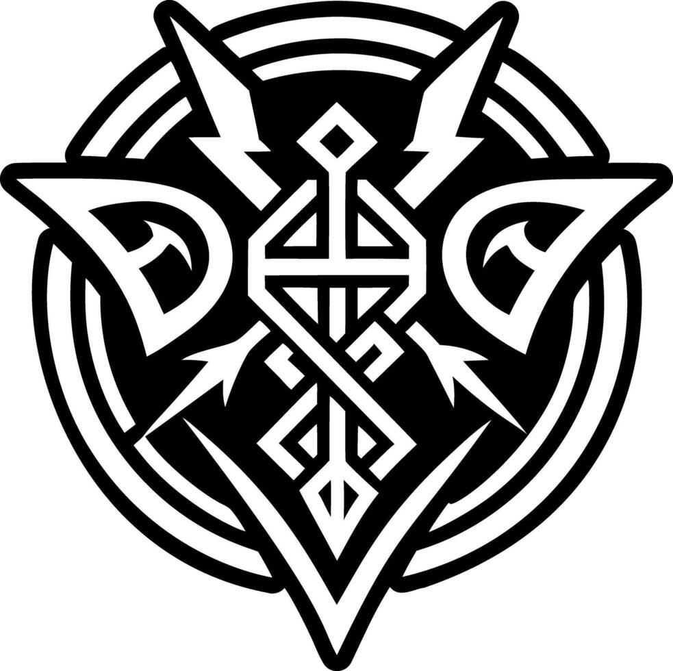 A solid style icon of warrior rune tattoo vector