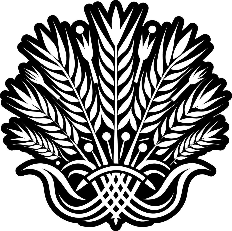 A glyph style icon of wheat symbol vector