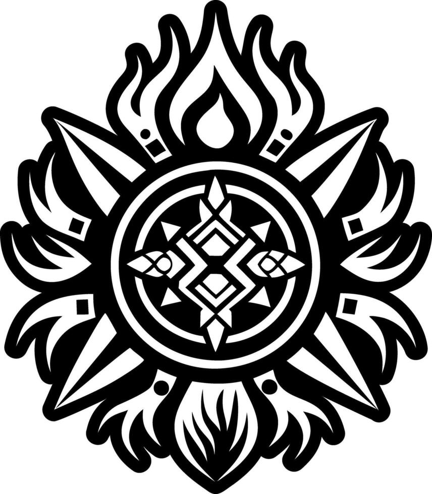 A filled style icon of cherokee fire symbol vector