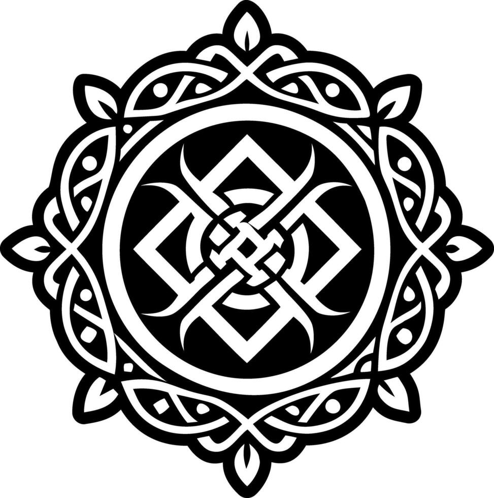 A solid style icon of magic rune tattoo vector