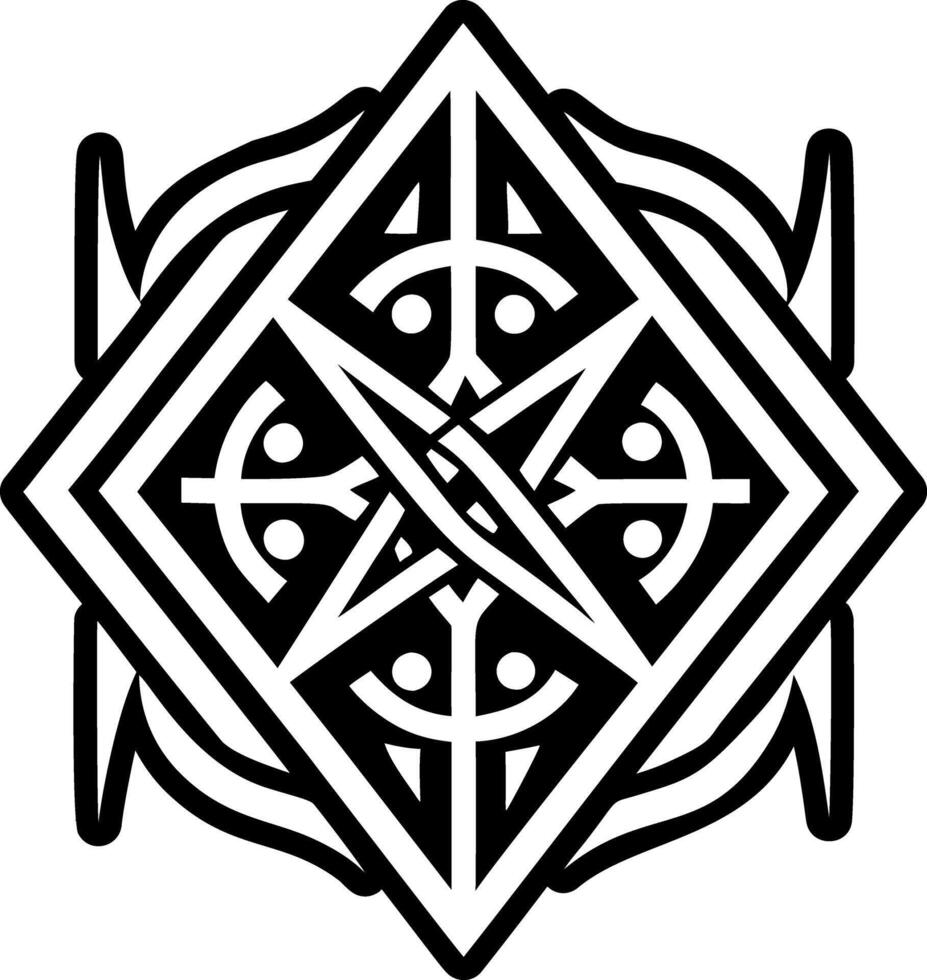 A glyph style icon of pagan ancestor tattoo vector