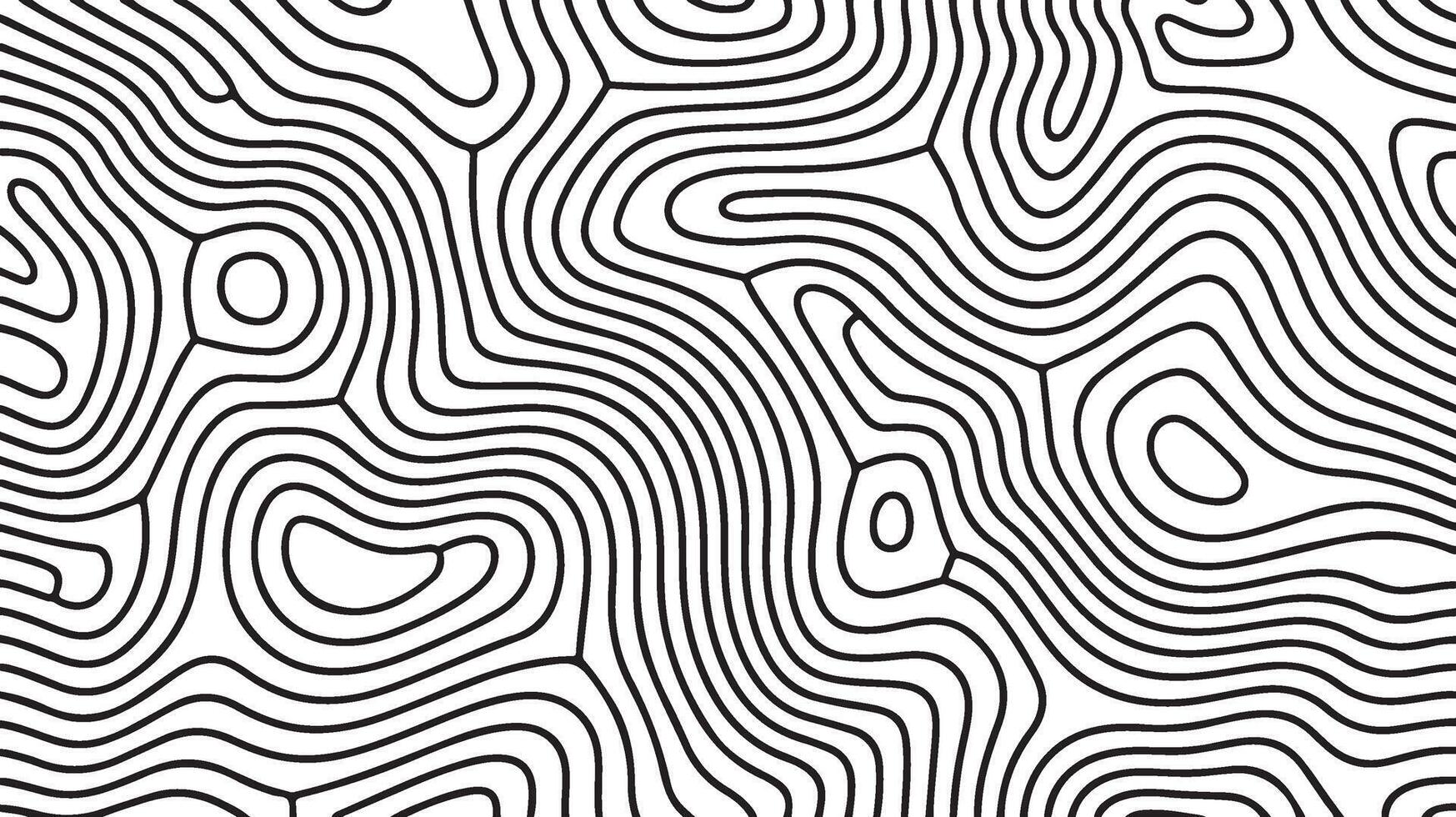 Abstract Black and White Contour Lines Pattern Background, Abstract Topographic Lines Background Design vector