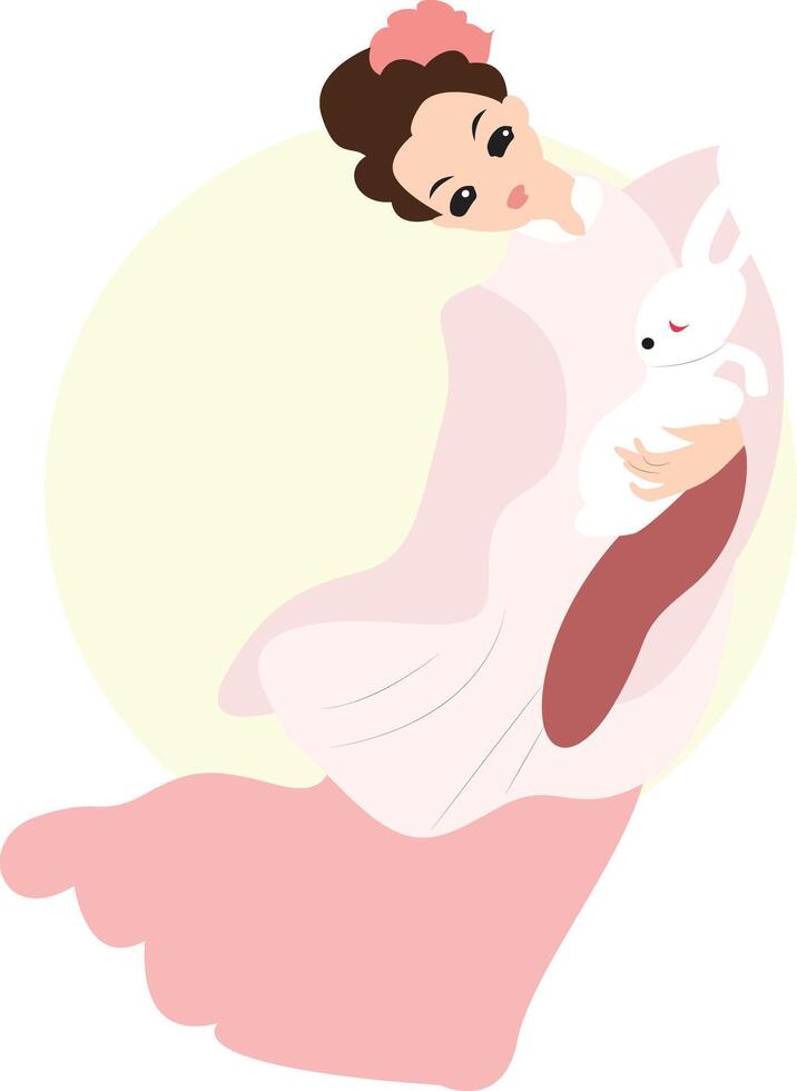 Mid Autumn festival, Chang'e Moon Goddess Rabbit Mid-Autumn vector