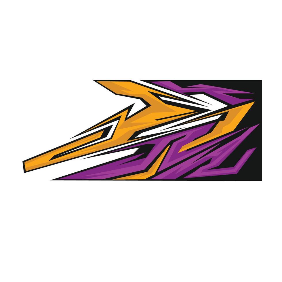 Decal livery design for wrapping racing car bodies, cargo vans and minibuses vector