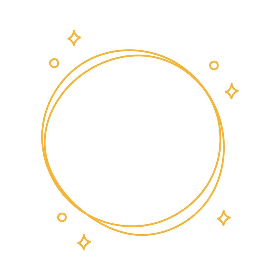 Glittering Gold Round Border with Stars for Photo and Text Framing vector