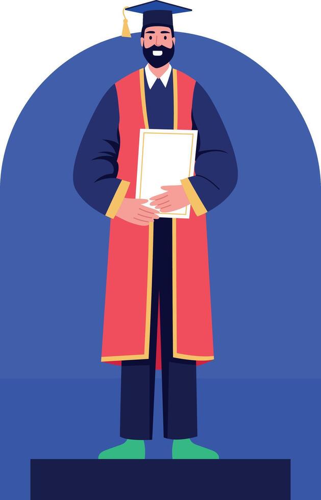 A flat style illustration of graduate scholar vector