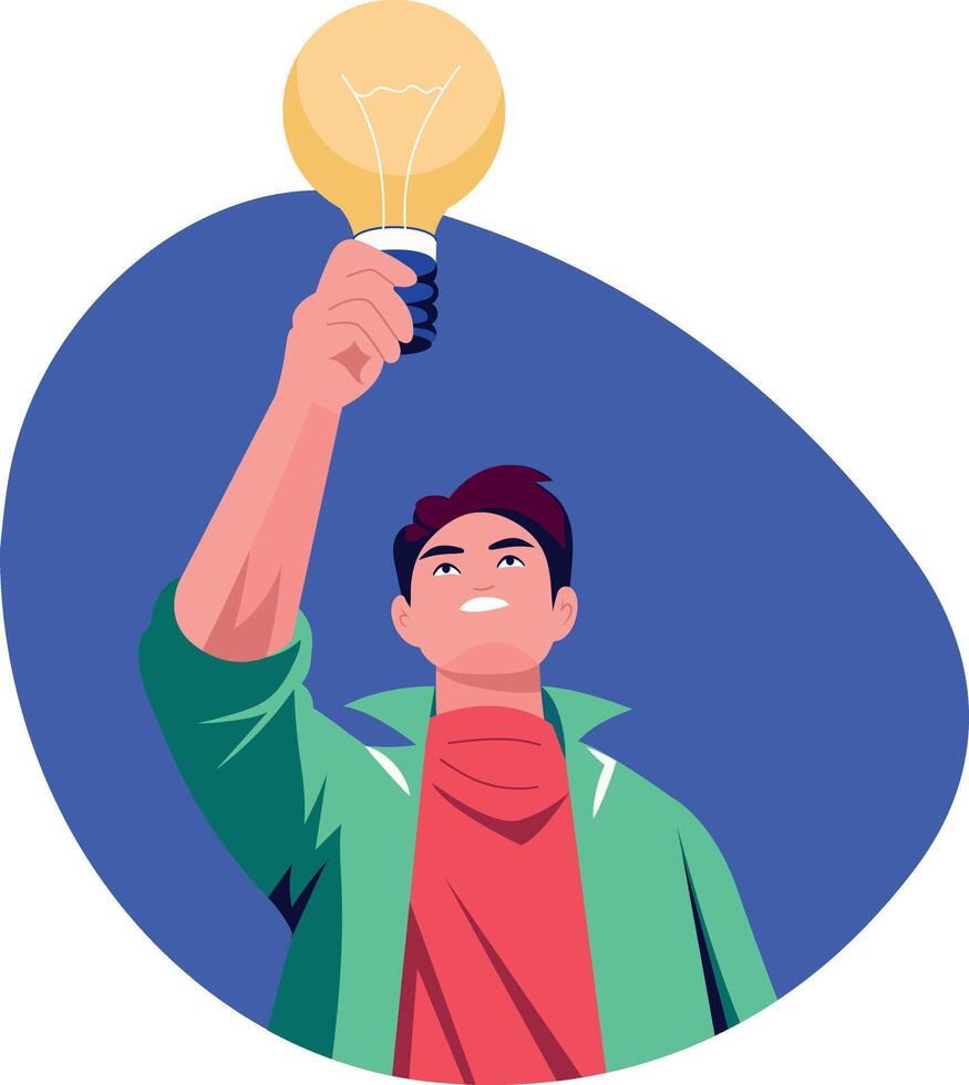 A flat style illustration of an intelligent leader vector